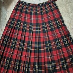 Vintage Plaid Red and Black Women's Kilt